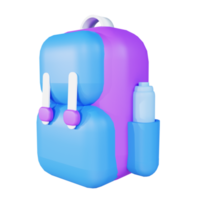 mochila de ilustración 3d para la escuela png