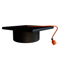 3D illustration toga hat for education png