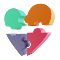 3D-Illustration Liebespuzzle zum Valentinstag geeignet png