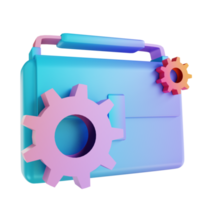 3D illustration colorful briefcase png