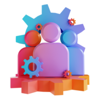 3D illustration colorful management team png