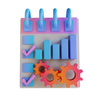 3d illustration coloré gestion des horaires png