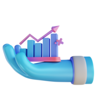 gráfico de monitoramento de mão colorido de ilustração 3D png