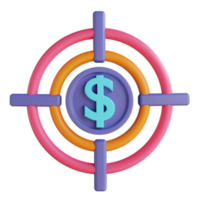 3D illustration target suitable for business and finance png