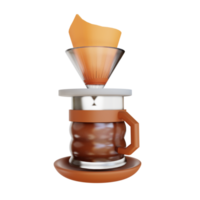 3D-illustration hario v60 kaffe png