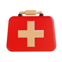 3D illustration first aid kit suitable for camping png