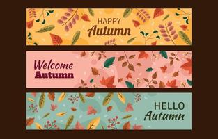 conjunto de plantillas de banners de otoño vector