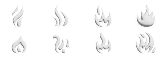 Set of flame icon in flat style. Warming sign user interface. Vector illustration