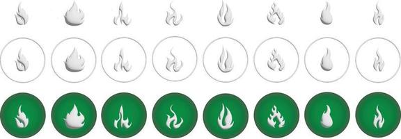 Set of flame icon in flat style. Warming sign user interface. Vector illustration