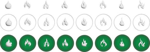 Set of flame icon in flat style. Warming sign user interface. Vector illustration