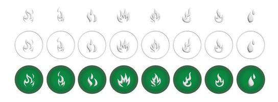 Set of flame icon in flat style. Warming sign user interface. Vector illustration