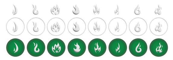 Set of flame icon in flat style. Warming sign user interface. Vector illustration