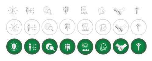 Set of Universal business icon in 3d style. Warming sign user interface. Vector illustration.
