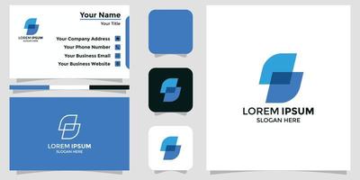 minimalist logo S and branding card vector