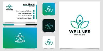 wellness design logo and branding card vector