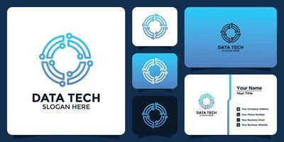 logotipo de tecnología de seguridad y tarjeta de marca vector