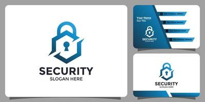 shield design logo with business card vector