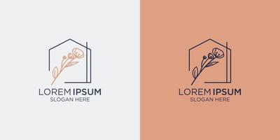 diseño de logotipo decoración del hogar y tarjeta de marca vector