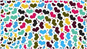 Colorful hearts pattern Vector background