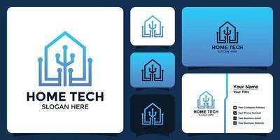 digital home logo with business card vector