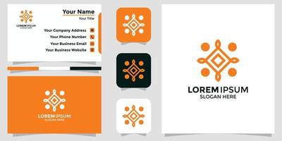 comunidad de diseño de logotipos y tarjeta de marca vector