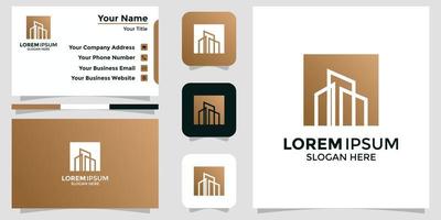 minimalist logo design building and branding card vector