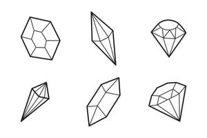 Doodle hand draw diamond set, vector illutration.