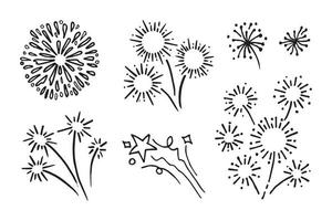 firework, starburst hand drawn, vector illustration.