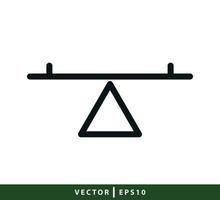 Seesaw icon vector logo design template