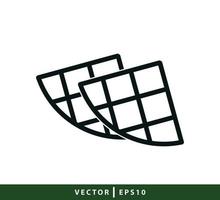 Waffle food icon vector logo design template