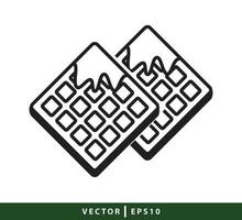 Waffle icon flat style illustration vector