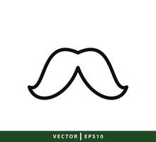 ilustración de estilo plano de icono de bigote vector