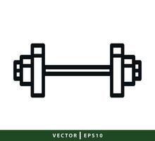 Barbell icon vector logo design template