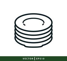 Plate icon vector logo design template