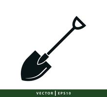 Shovel icon flat style illustration vector