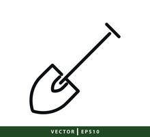 Shovel icon flat style illustration vector