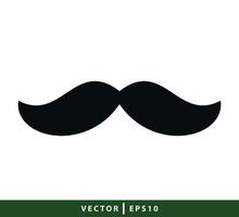 ilustración de estilo plano de icono de bigote vector