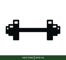 Barbell icon vector logo design template