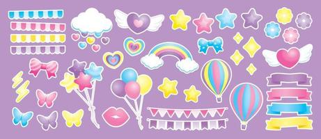 sweet pastel girly stuff vector collection for decorating your cute artwork