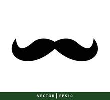 ilustración de estilo plano de icono de bigote vector