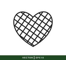 plantilla de diseño de logotipo de vector de icono de comida de waffle