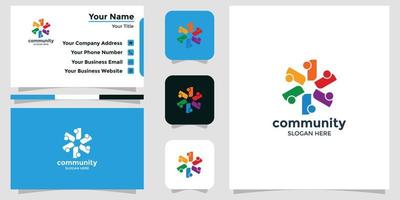 minimalist community logo design template vector