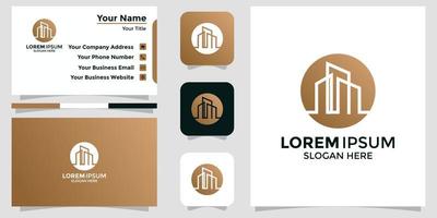 minimalist logo design building and branding card vector