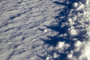 snow surface, closeup photo