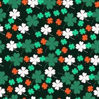 Seamless pattern with four leaf clover. Vector graphics.