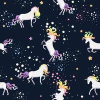 Seamless pattern with unicorns. Vector graphics.