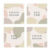 Fashion set of abstract square  background with organic splash in pastel colors. Modern design template in scandinavian style. Minimal cover for branding design. Vector illustration