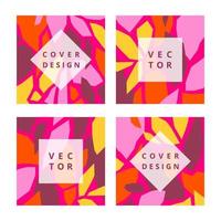 Modern square background with pink geometric shapes in scandinavian style. Simple creative template for brochure, flyer, banner and presentation. Abstract vector illustration