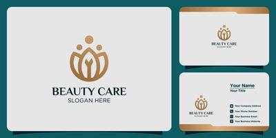 lotus flower logo design for beauty care vector
