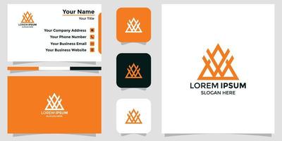 minimalist logo A combination of V and branding card vector